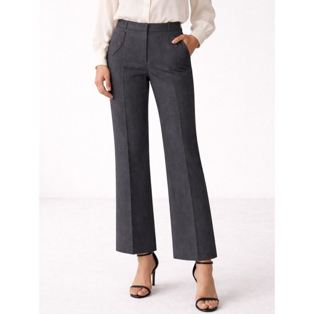 NWT LOFT Tweed Dress Pants Brown Gray Stretch Tweed Retro Trousers Size 10 NEW
